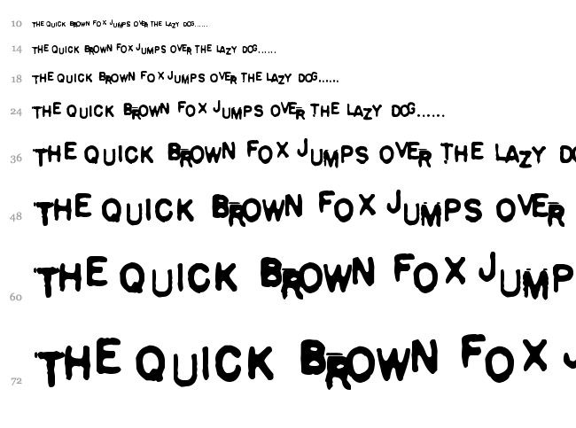 Pulp font waterfall